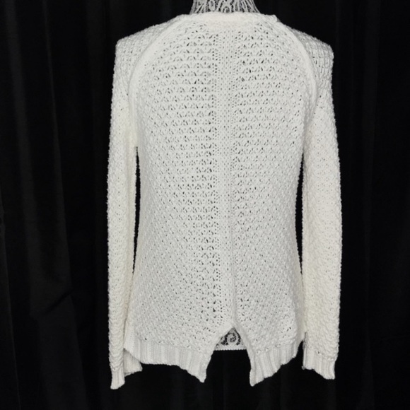 Zara knit cream white v-neck sweater small - Picture 3 of 4
